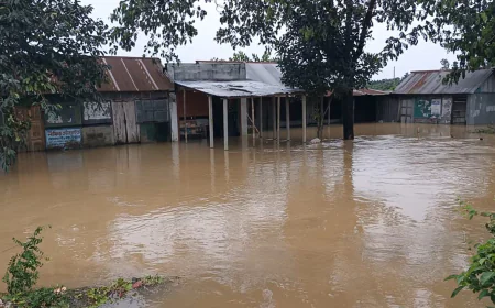 উজান থেকে নেমে আসা পাহাড়ি ঢলে আখাউড়ায় সীমান্তবর্তী নিচু এলাকা প্লাবিত