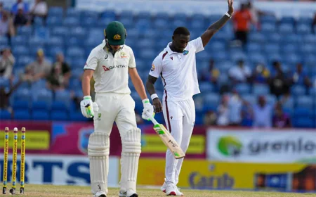 ওয়েস্ট ইন্ডিজকে ২৫৩ রানে গুটিয়ে দিয়েও অস্বস্তিতে অস্ট্রেলিয়া