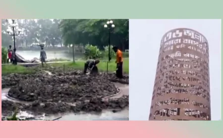 বরিশালে জুলাই শহিদদের স্মরণে নির্মাণ হচ্ছে স্মৃতিস্তম্ভ