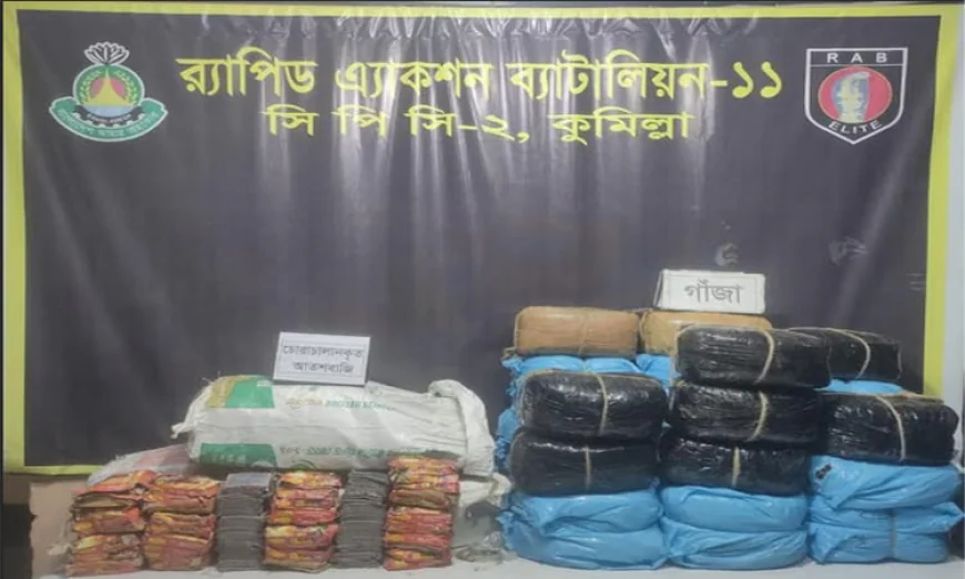 কুমিল্লায় র্যাবের অভিযানে গাঁজা ব্যবসায়ী ১ যুবক গ্রেফতার