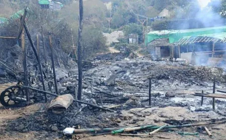 মিয়ানমারে রুবি খনি এলাকায় জান্তার বিমান হামলায় নিহত ১৩