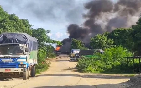 বেসামরিক গাড়িবহরে বিমান হামলায় মিয়ানমারে ৮ জন নিহত