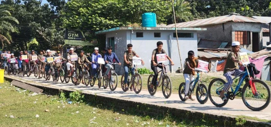 জলবায়ু ন্যায়বিচারের প্রতি সচেতনতা বৃদ্ধিতে পটুয়াখালীতে সাইকেল র‍্যালি