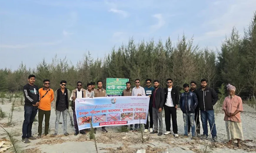 কুয়াকাটার লেম্বুরবনে সচেতনতামূলক প্রোগ্রাম ও বিচ ক্লিনিং অনুষ্ঠিত