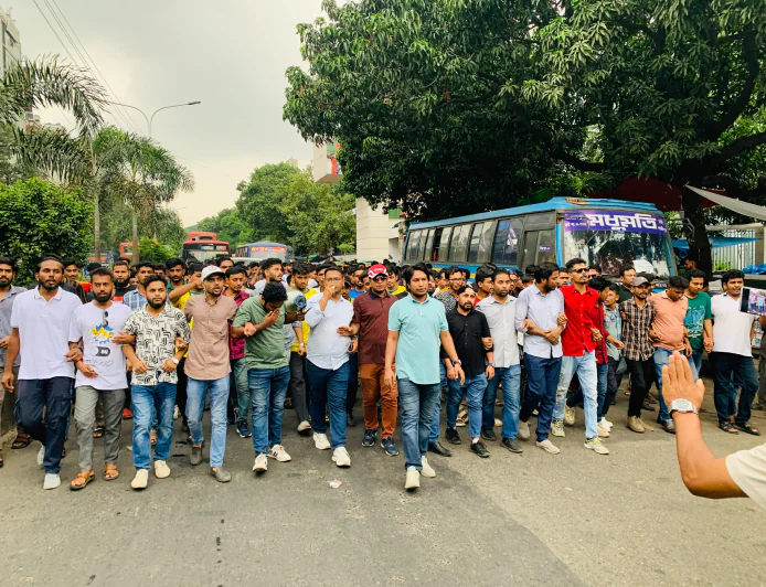 নিষিদ্ধ ছাত্রলীগের নৈরাজ্যের বিরুদ্ধে ঢাকা মহানগর (পশ্চিম) ছাত্রদলের বিক্ষোভ মিছিল