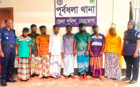 নেত্রকোণায় ‘অশ্লীল’ ভিডিও তৈরি ও প্রচারকারী চক্রের ৮ সদস্য আটক