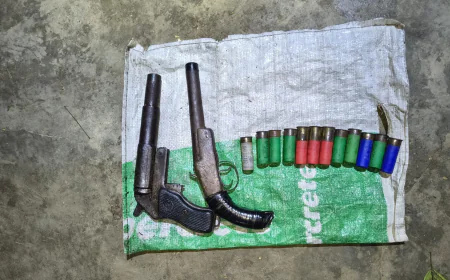 চাঁদপুরে উদ্ধার দুই শর্টগান, ১২ রাউন্ড গুলি