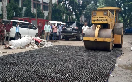 নওগাঁয় ধ্বংস করা হলো ১৬ হাজার ৬১ বোতল ফেন্সিডিল