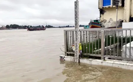পাহাড়ি ঢল-ভারী বৃষ্টিতে সুনামগঞ্জে নদীর পানি বৃদ্ধি, প্লাবিত নিম্নাঞ্চল