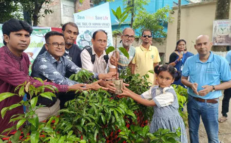 ঝিনাইদহে শিক্ষার্থীদের মাঝে বৃক্ষের চারা বিতরণ