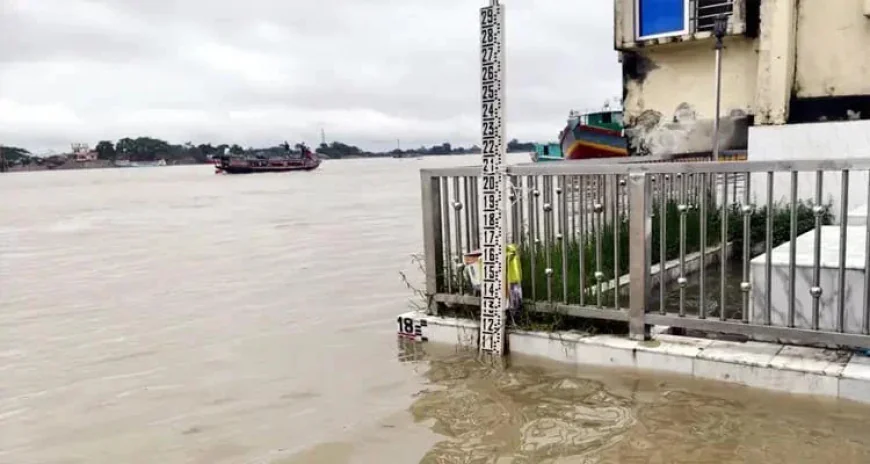 পাহাড়ি ঢল-ভারী বৃষ্টিতে সুনামগঞ্জে নদীর পানি বৃদ্ধি, প্লাবিত নিম্নাঞ্চল