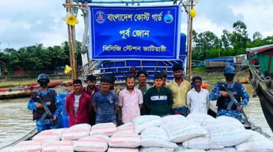 সন্দ্বীপ চ্যানেলে সিমেন্ট-সারসহ আটক ১০ পাচারকারী
