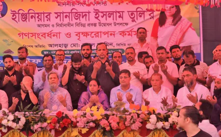 বনগাও সাধাপুরে মাননীয় সংসদ সদস্য ইঞ্জিনিয়ার সানজিদা ইসলাম তুলিকে গণসংবর্ধনা