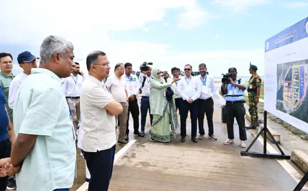 মাতারবাড়ি কয়লাভিত্তিক বিদ্যুৎকেন্দ্র পরিদর্শনে প্রধানমন্ত্রী