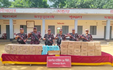 শেরপুর সীমান্তে বিপুল পরিমাণ প্রসাধনী সামগ্রী জব্দ