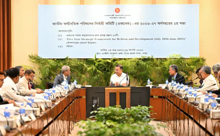 একনেকে ৯,৩৩৩ কোটি টাকার ১০ প্রকল্প অনুমোদন, সর্বোচ্চ বরাদ্দ গ্রামীণ সড়কে