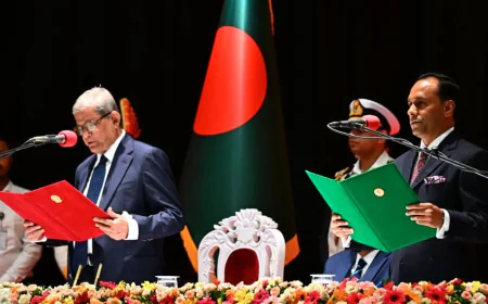 ২৩তম রাষ্ট্রপতি হিসেবে মির্জা ফখরুলের শপথ গ্রহণ