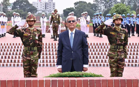 জাতীয় স্মৃতিসৌধে রাষ্ট্রপতির শ্রদ্ধা নিবেদন