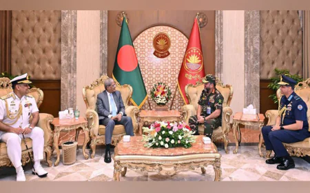 রাষ্ট্রপতির সঙ্গে তিন বাহিনীর প্রধানদের সৌজন্য সাক্ষাৎ