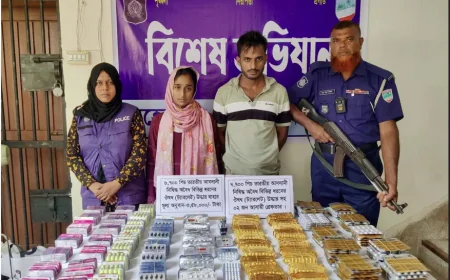 ঝিনাইদহে ভারতীয় অবৈধ ওষুধসহ দম্পতি আটক