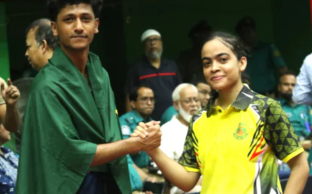 উন্মুক্ত র‌্যাংকিং টিটিতে চ্যাম্পিয়ন হৃদয়-মৌ