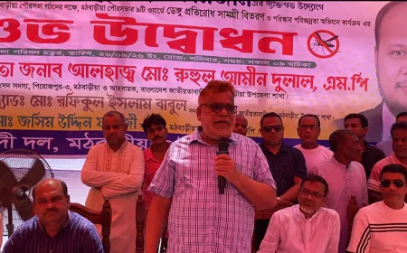 পিরোজপুরে মশারি, কয়েল ও ব্লিচিং পাউডার বিতরণ