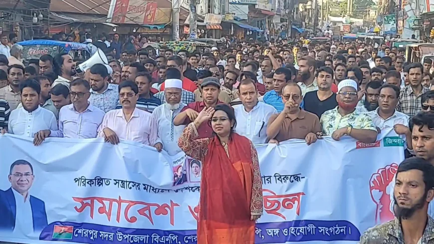 শেরপুরে বিএনপির বিক্ষোভ সমাবেশ