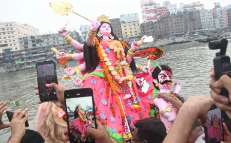 বিসর্জনে শেষ হলো শারদীয় দুর্গোৎসব