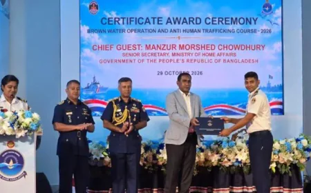 পটুয়াখালীতে কোস্ট গার্ডের আন্তর্জাতিক প্রশিক্ষণ শেষ হয়েছে