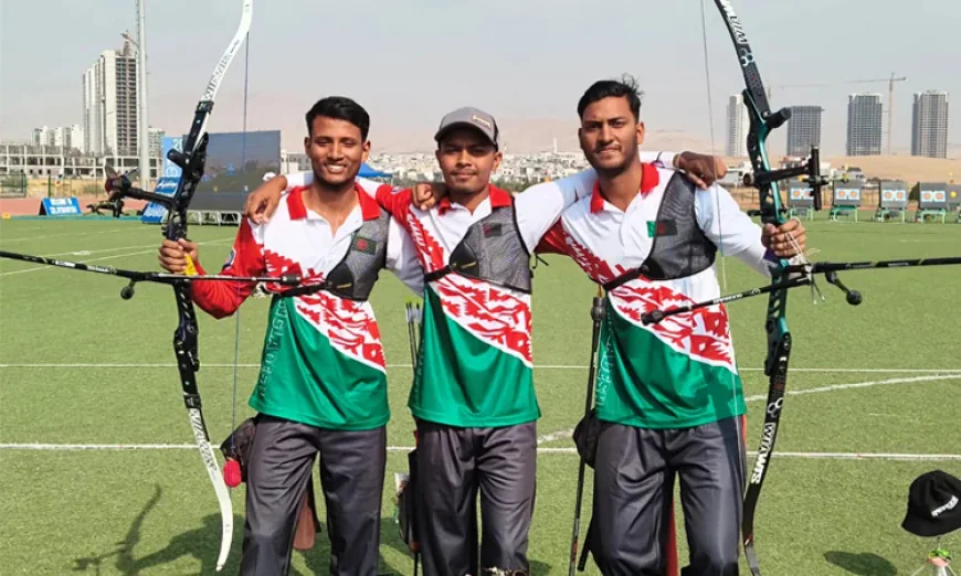 কাজাখস্তানকে হারিয়ে রিকার্ভ পুরুষ দলকে স্বর্ণপদক এনে দিল বাংলাদেশ